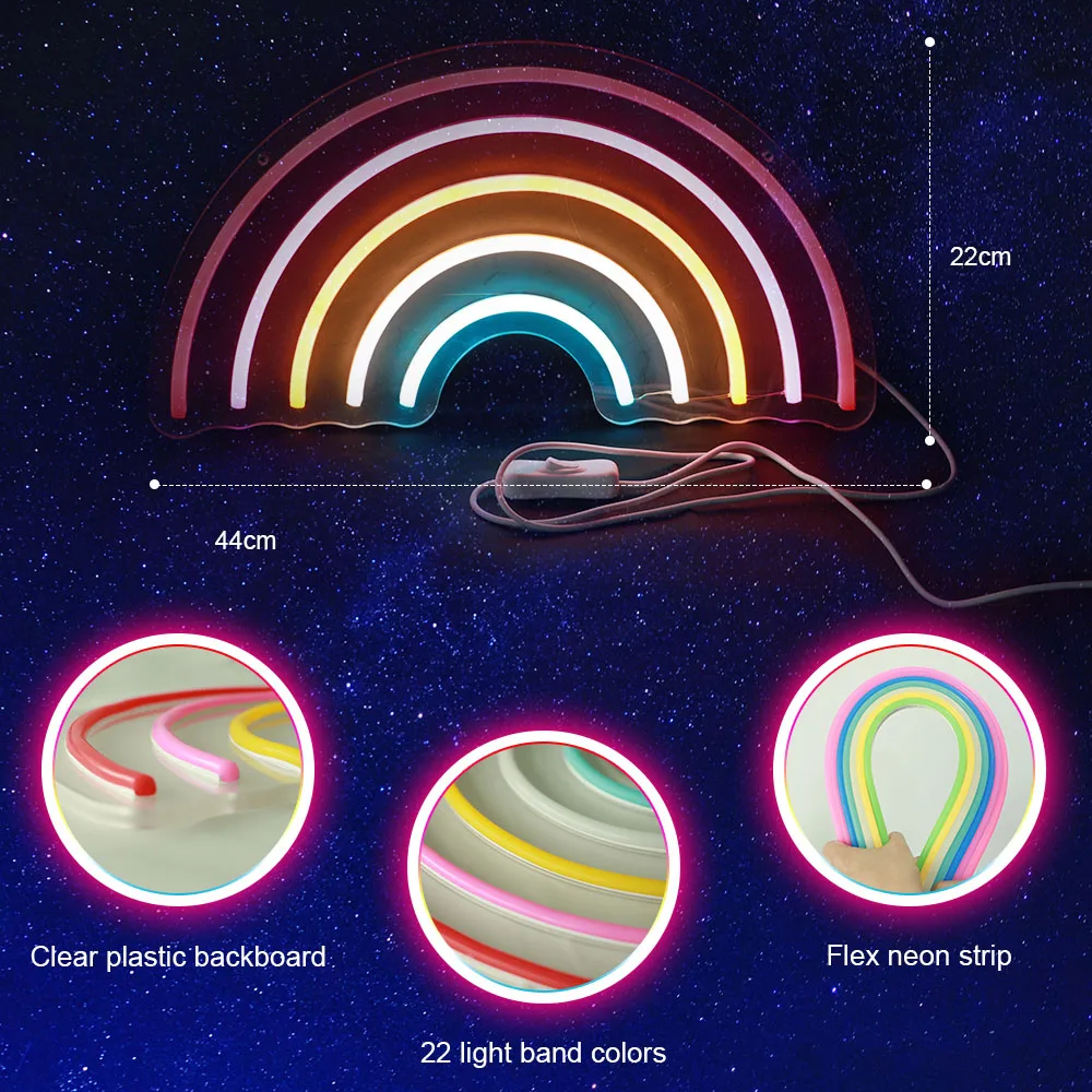 Радужный светодиодный неоновый свет с питанием от usb - Фотография_2