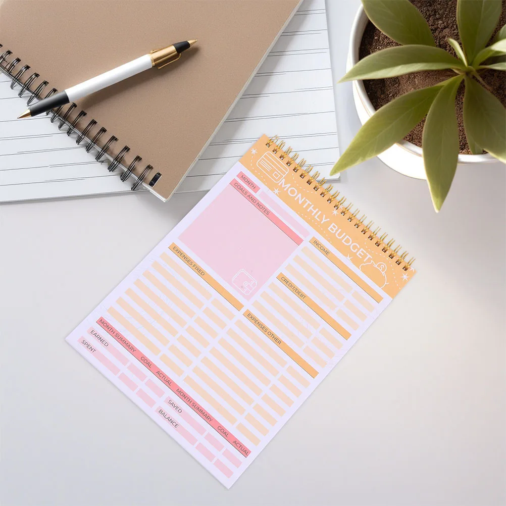 Спиральный блокнот: ежемесячный трекер счетов для составления бюджета