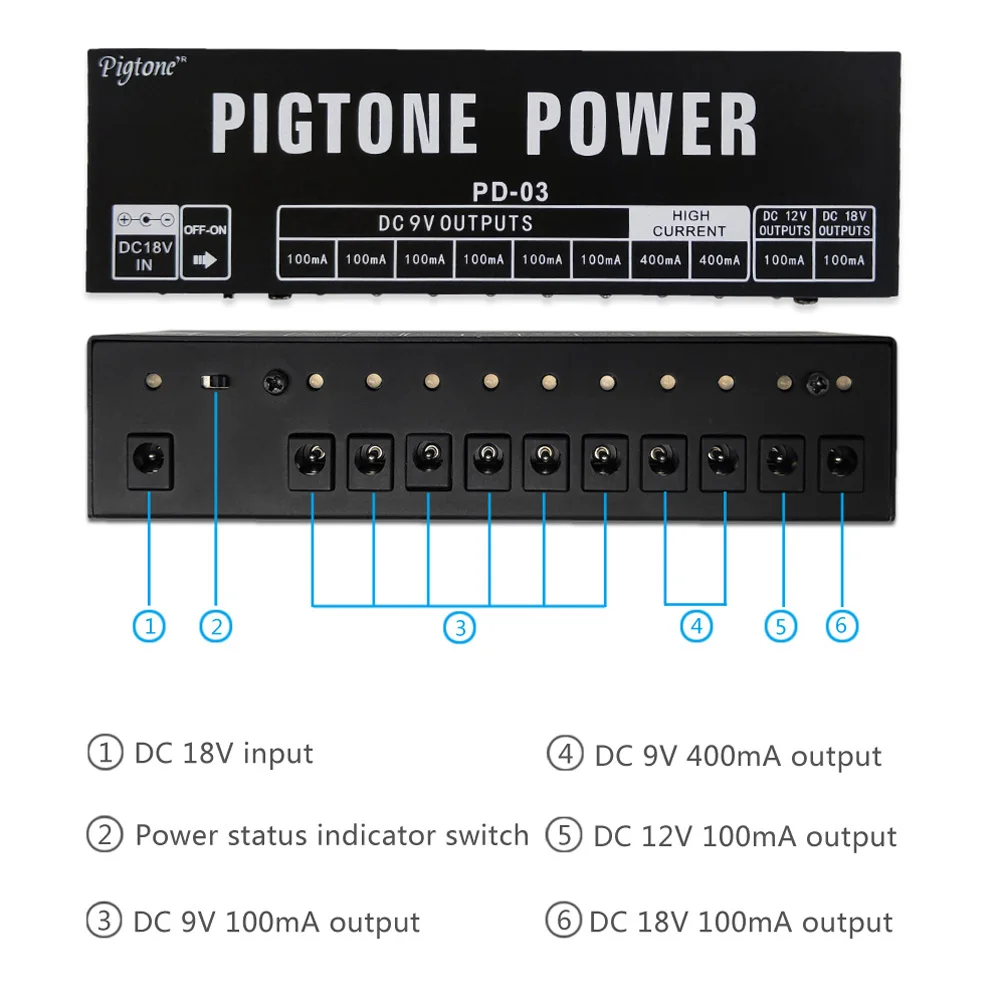 Pigtone pd-03 10 выходов для защиты от напряжения 9 в/12 в/18 в - Фотография_6