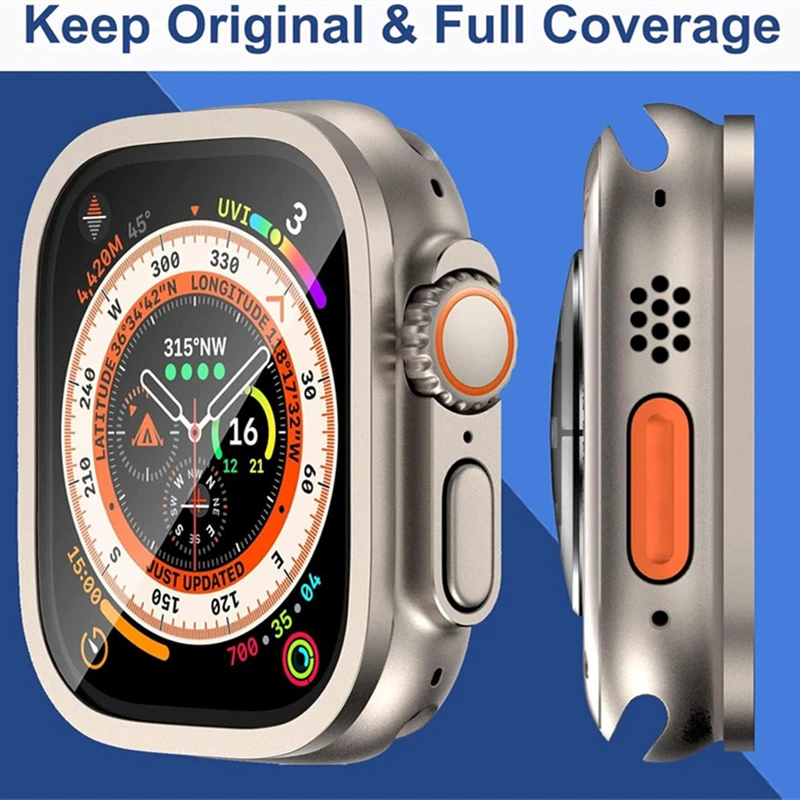Чехол из алюминиевого сплава + закаленное стекло для apple watch ultra 2 - Фотография_2