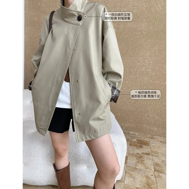 Тренчи женские клетчатые куртки - Фотография_3