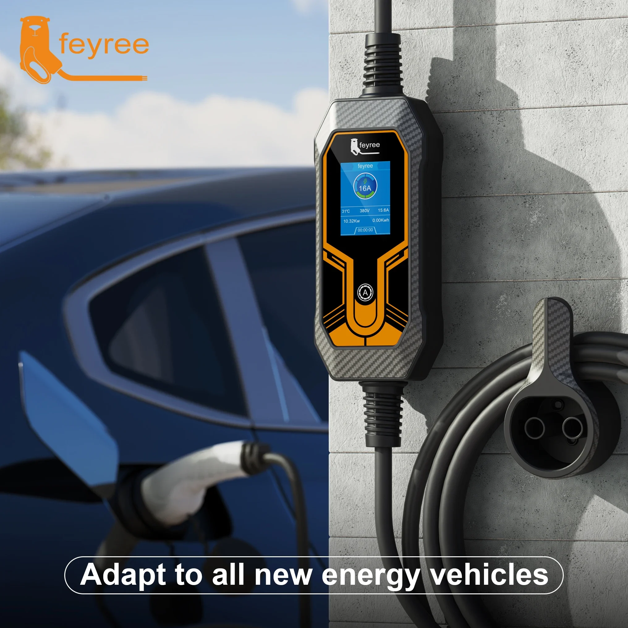 Feyree 11kw type2 кабель 16a 3-фазное
