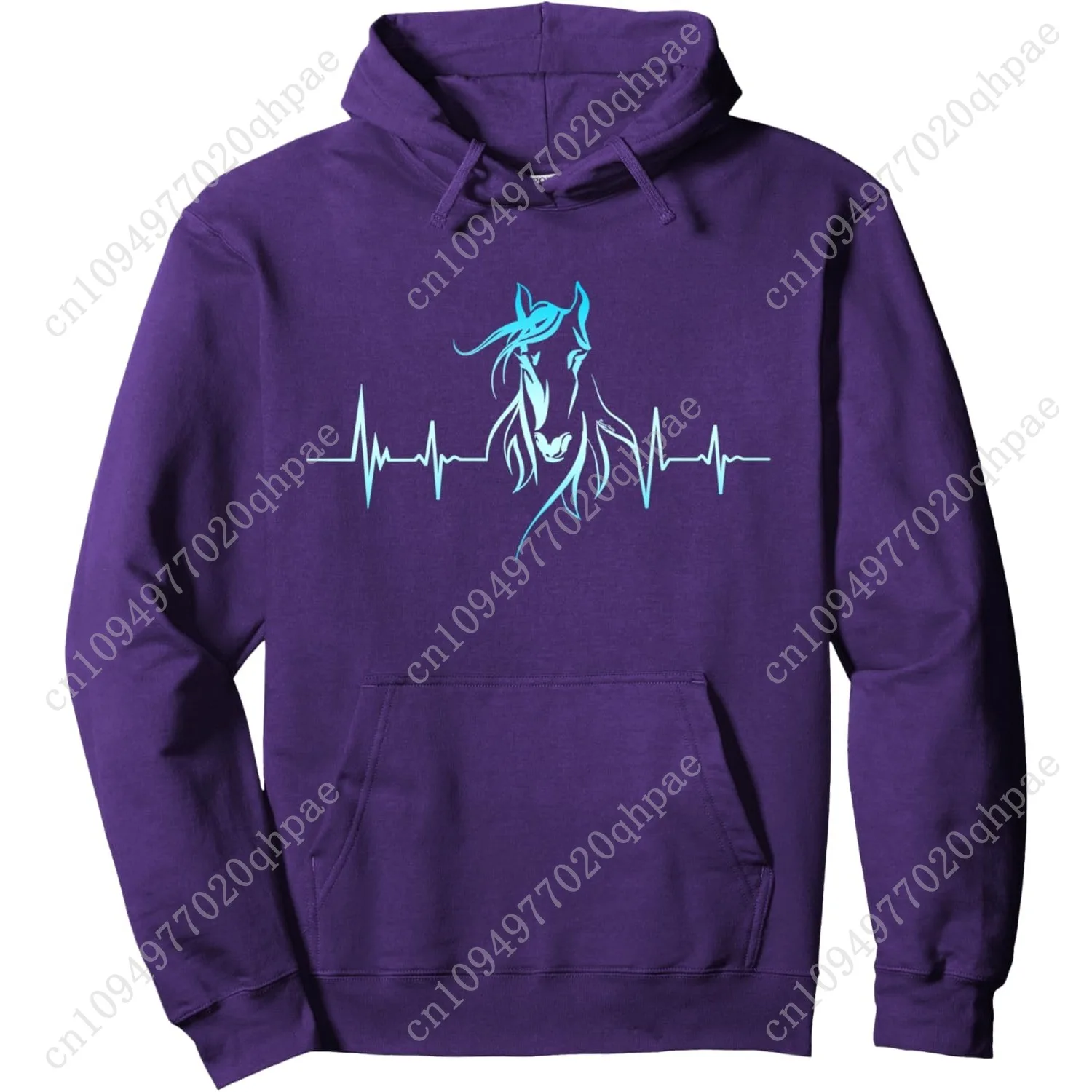 Пуловер с капюшоном horse heartbeat для женщин - Фотография_3