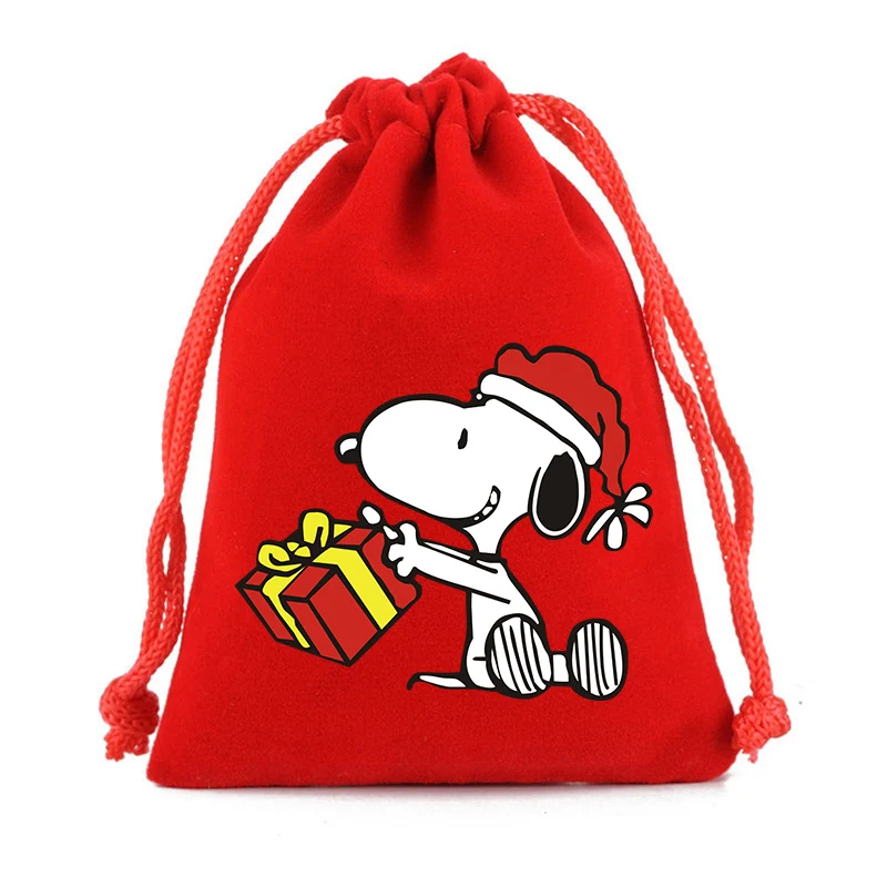 Snoopys красные сумки из нетканого материала на шнурке - Фотография_2