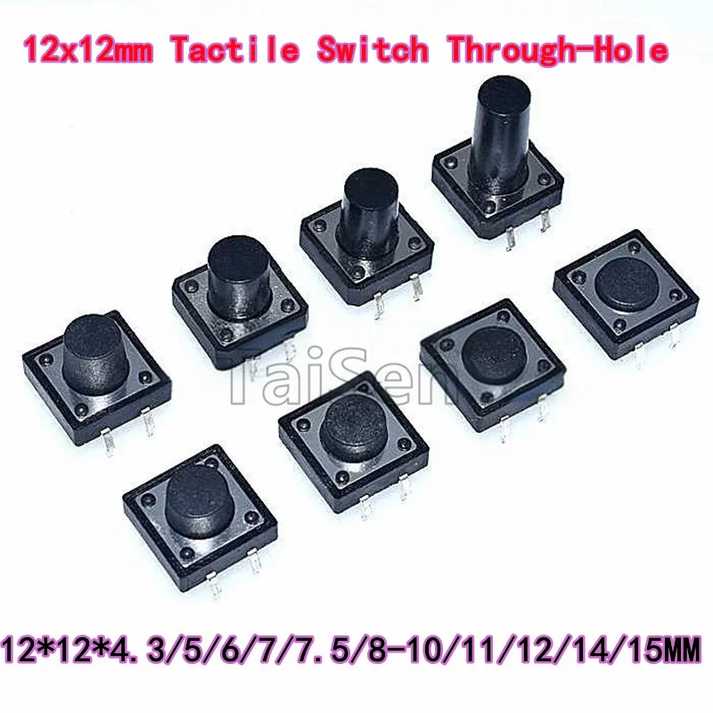 Тактильный переключатель 12x12 со сквозным отверстием 12x12x4