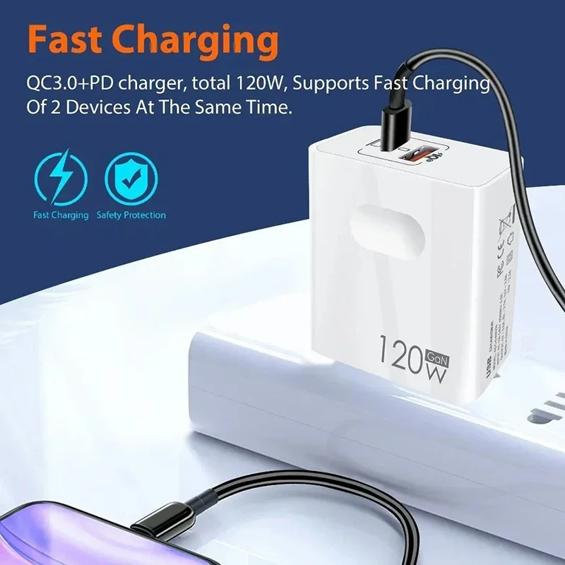 Usb c gan адаптер для быстрой зарядки - Фотография_3