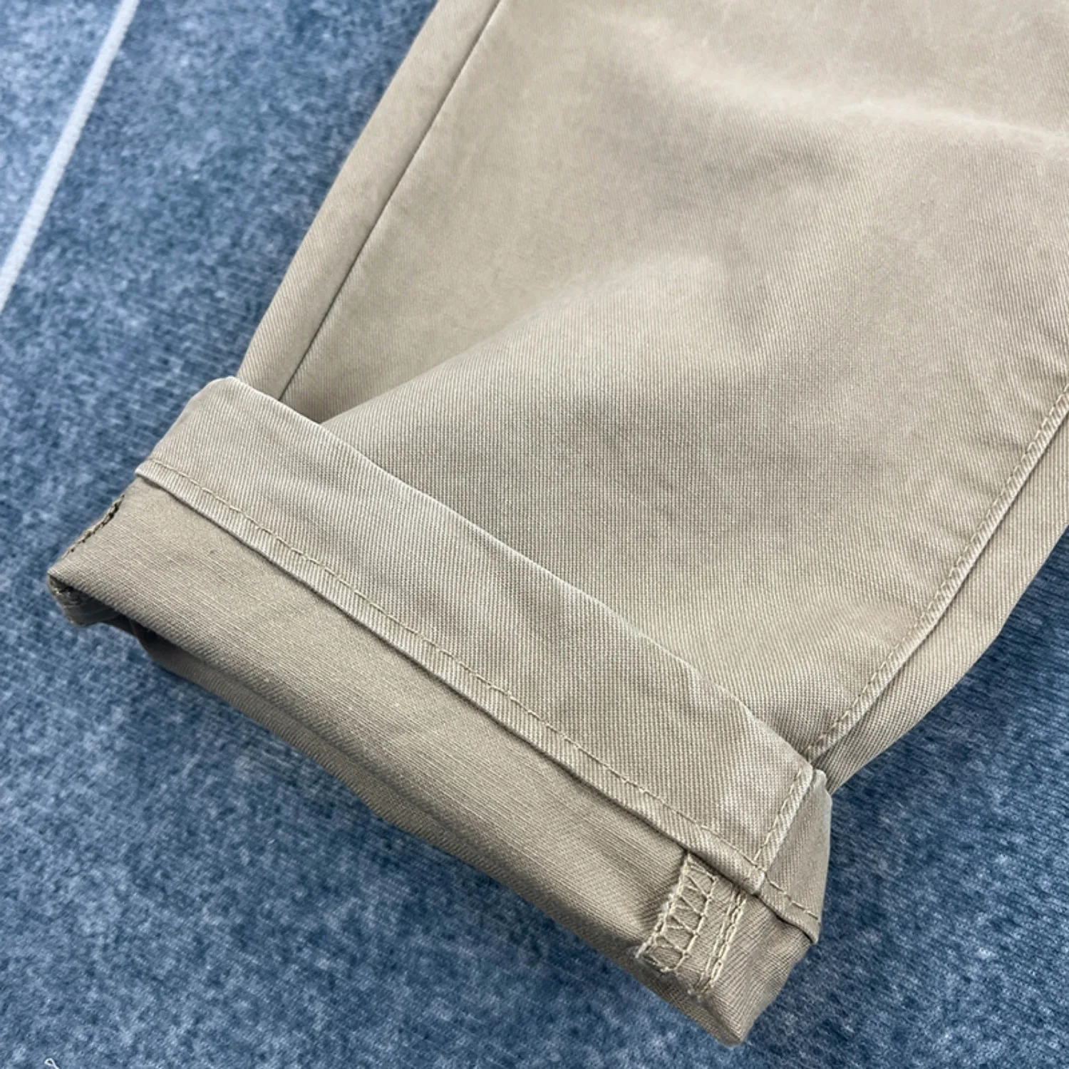 Тяжелые хлопковые повседневные брюки с прямыми штанинами - Фотография_6