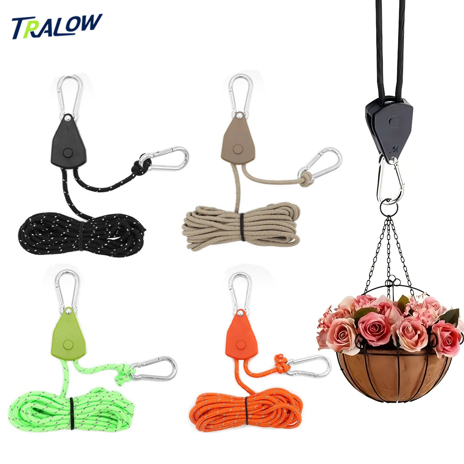 Tralow 4 мм кемпинговая веревка с застежкой для палатки