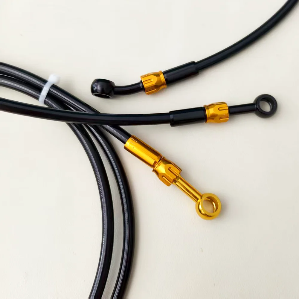 Мотоциклетный плетеный черный тормозной шланг из нержавеющей стали - Фотография_5