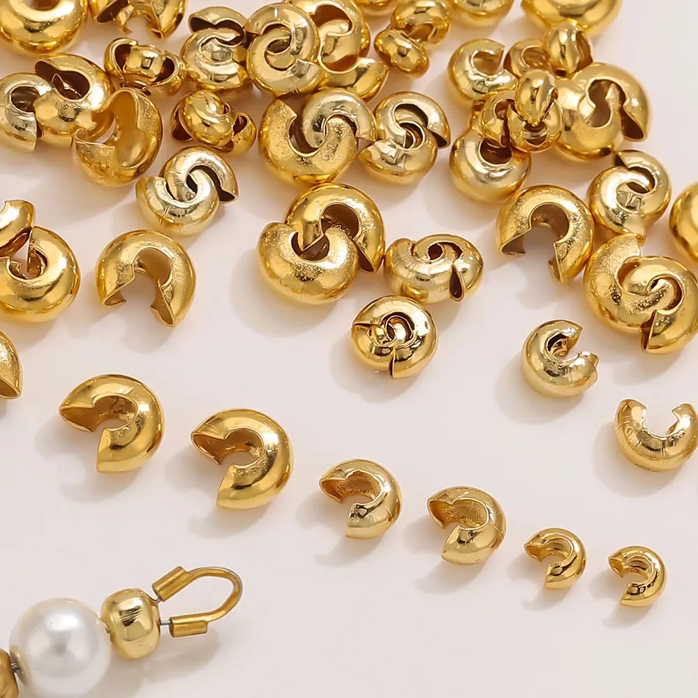 Круглые бусины из нержавеющей стали для обжима ювелирных изделий