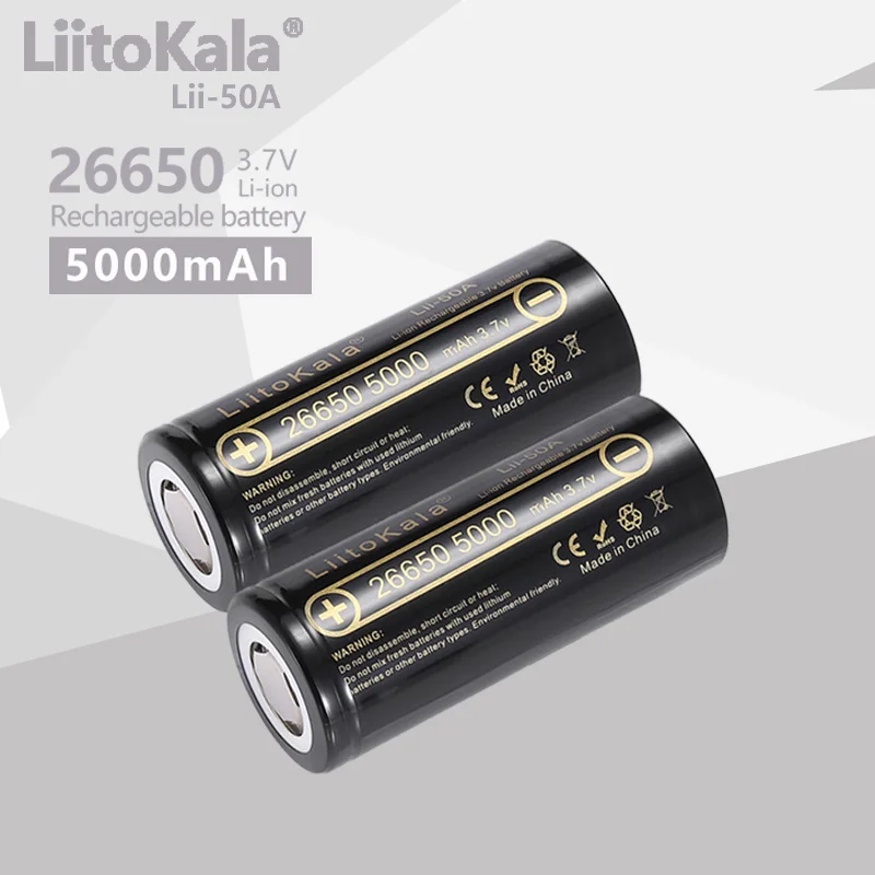 Liitokala lii-50a 26650 5000 мач литиевая батарея 3 - Фотография_2