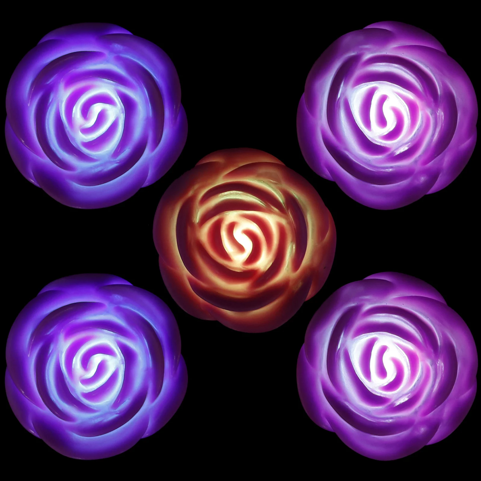 Светодиодные фонари в форме розы с питанием от цвета для свадьбы - Фотография_2