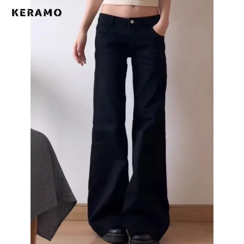 Normcore y2k мешковатые черные джинсовые брюки - Фотография_5