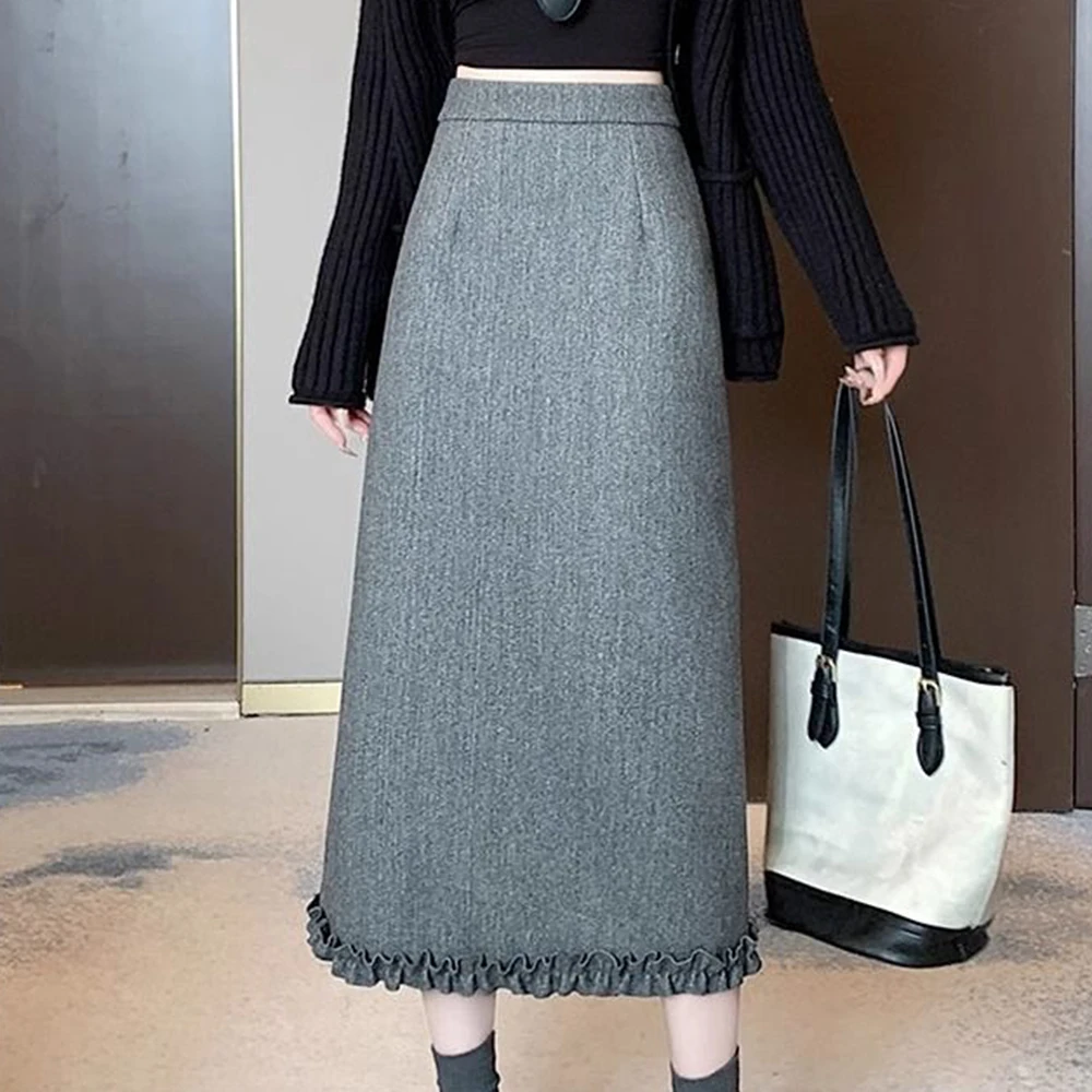 Серая шерстяная женская зимняя - Фотография_5