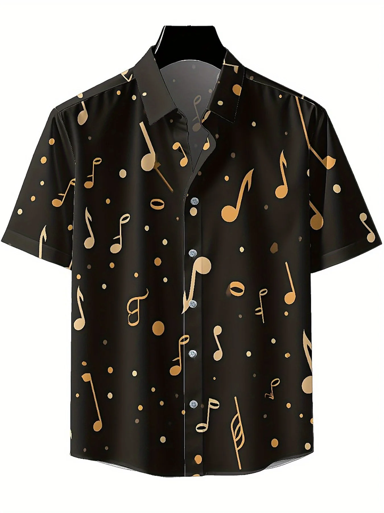 Мужские гавайские рубашки больших размеров с рисунком музыкальной мелодии - Фотография_4