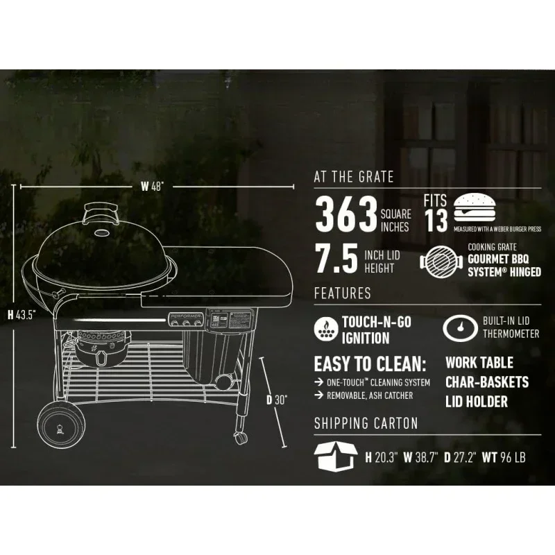 Угольный гриль, 22 дюйма - Фотография_3