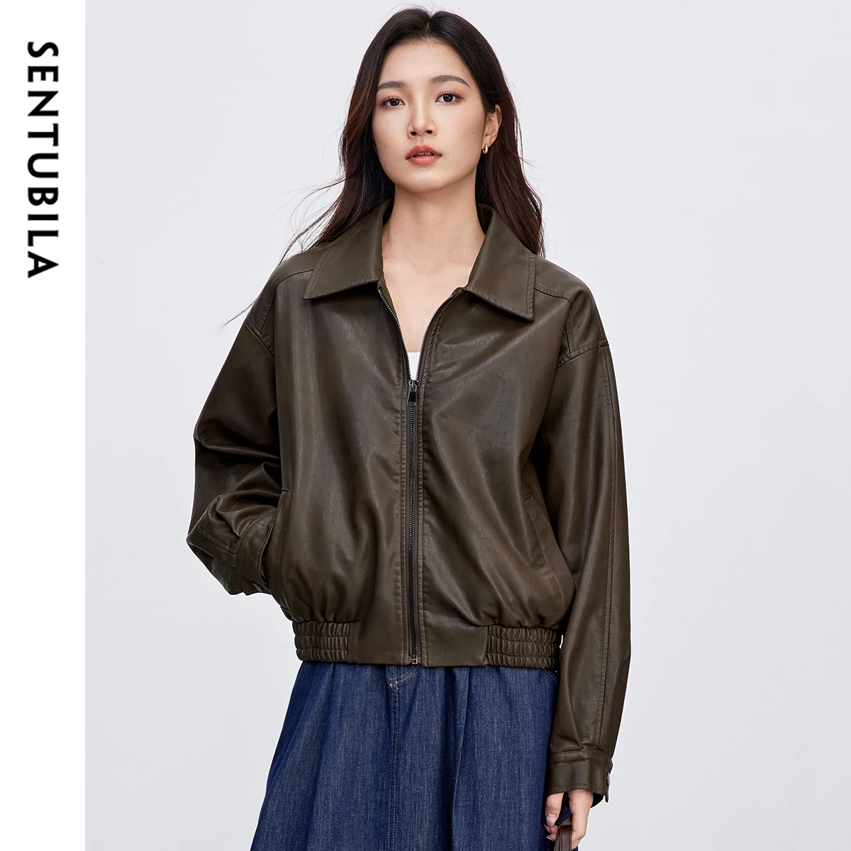 Sentubila женская кожаная куртка - Фотография_4