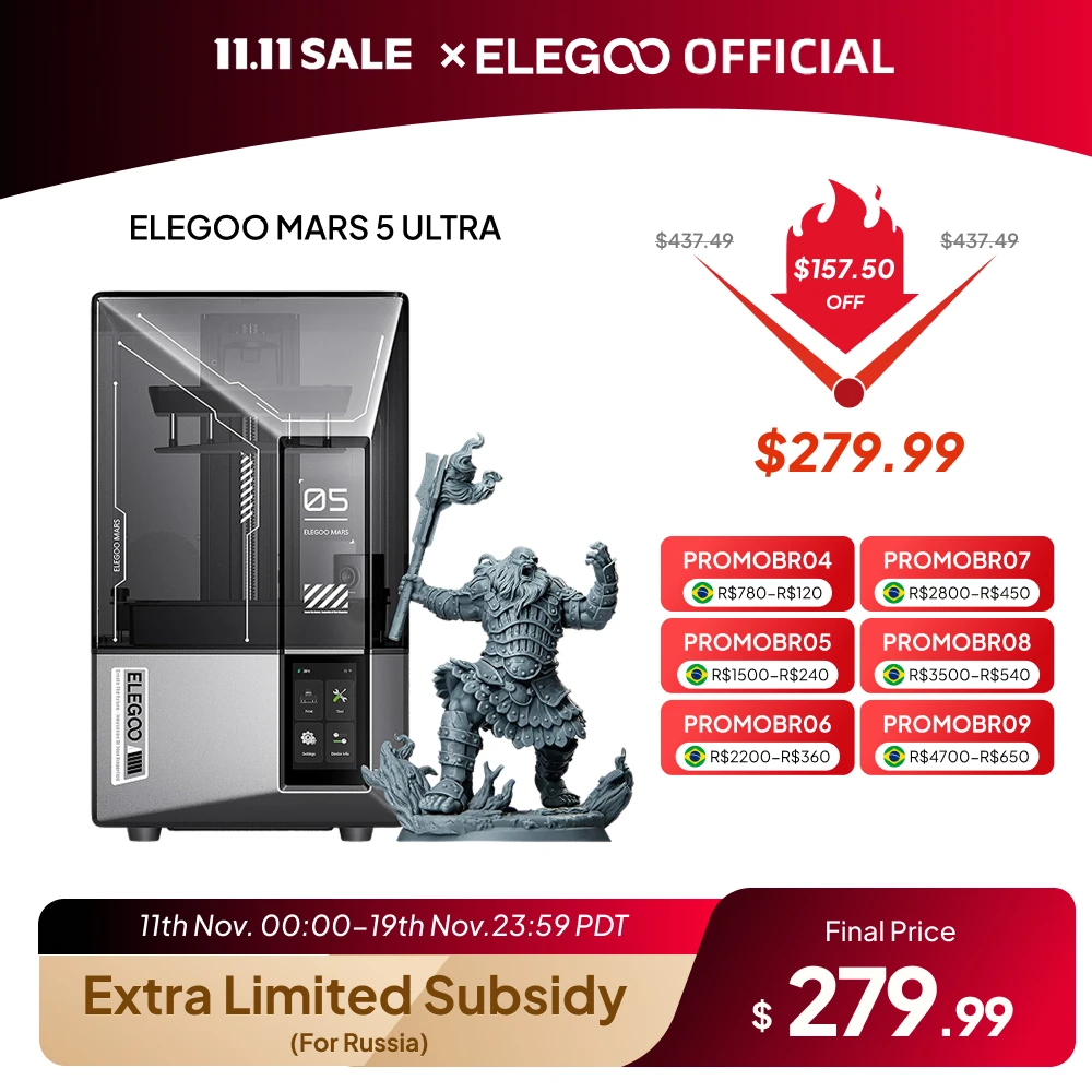 Elegoo mars 5 ultra 9k msla смола