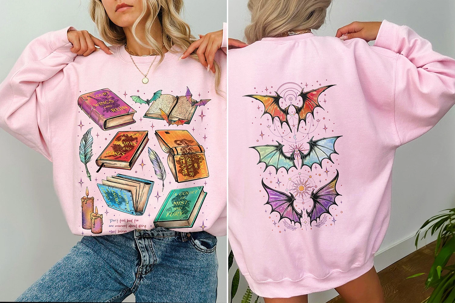 Двусторонняя толстовка fan of acotar series the bat boys velaris - Фотография_6