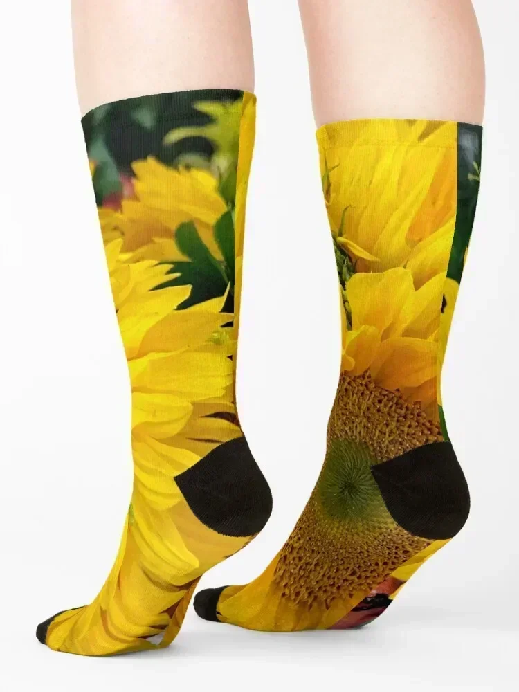 Носки happy yellow sunflowers art photo - Фотография_4