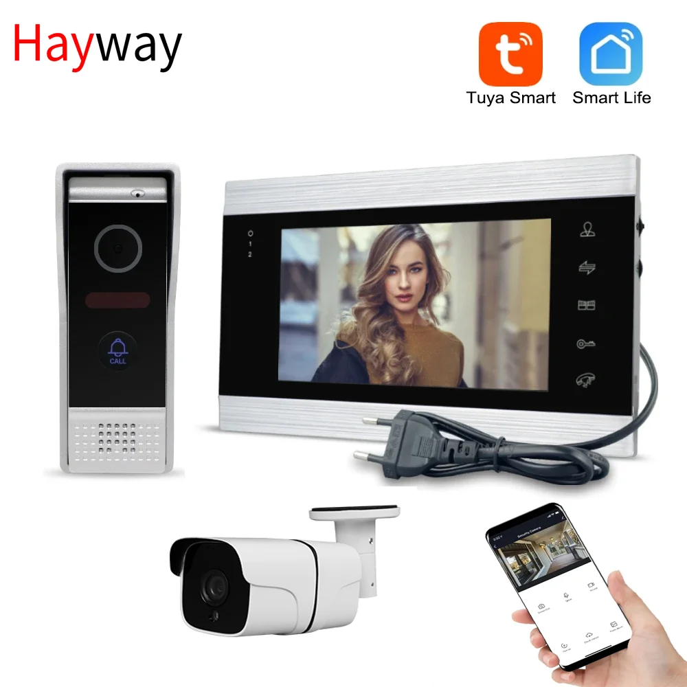 Умный беспроводной видеодомофон hayway 720p tuya с wi-fi для дома