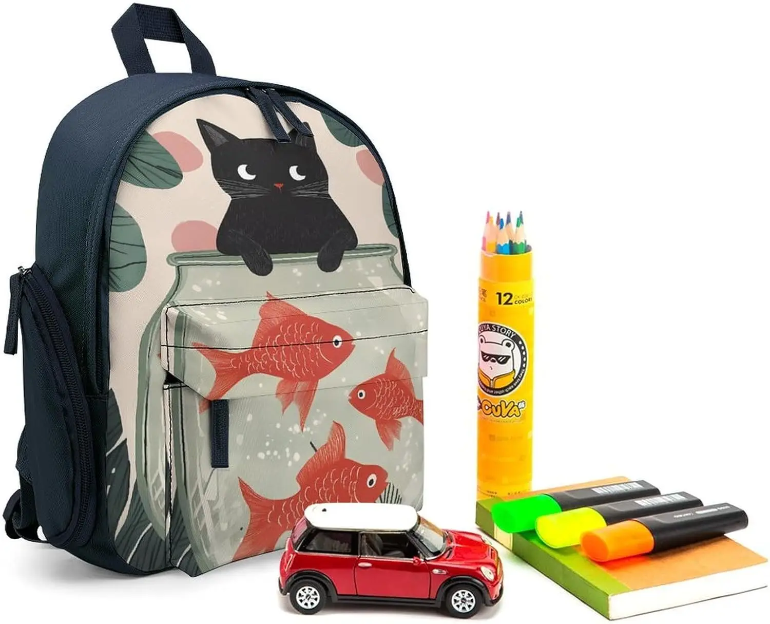 Дорожный рюкзак для ноутбука «рыба и кошка» - Фотография_3