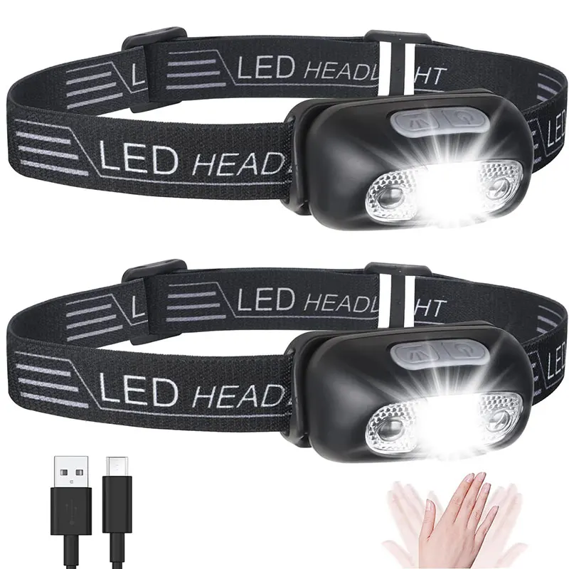 Usb-перезаряжаемый сенсорный налобный фонарь