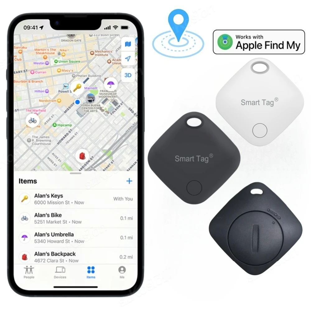 Умный itag работает с приложением find my app