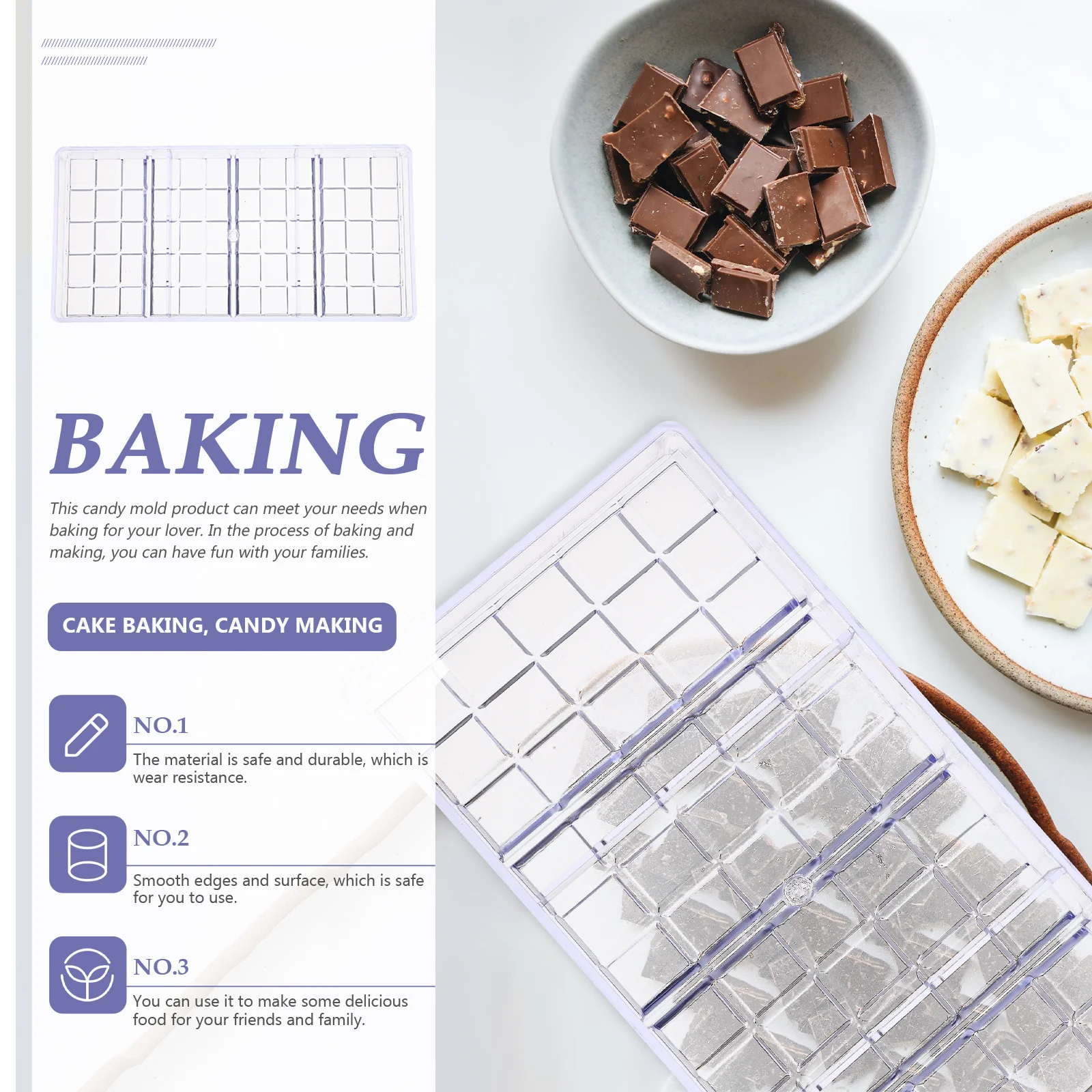 Шоколадная пластиковая форма для конфет для выпечки - Фотография_2