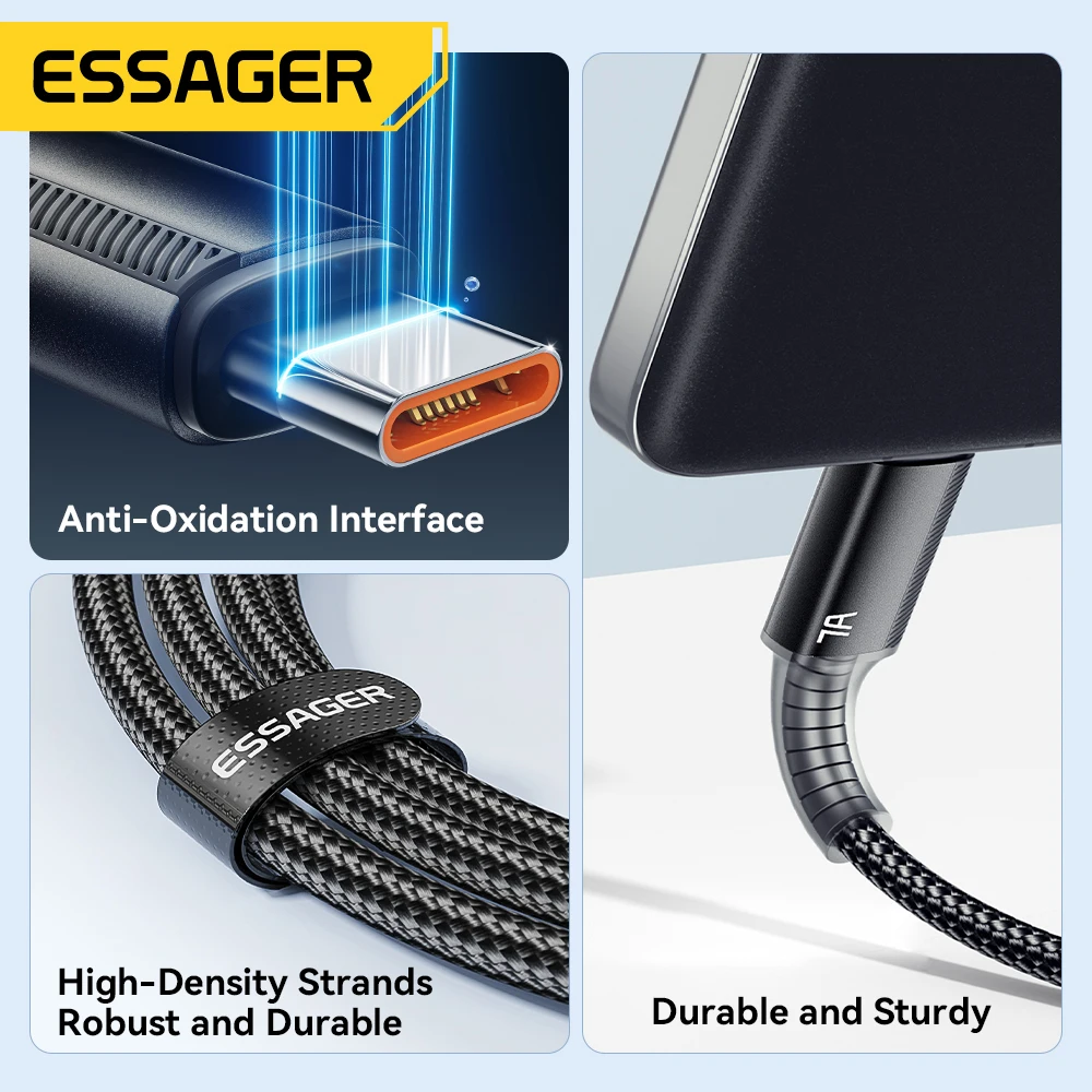 Essager 7a usb-кабель типа c для realme huawei p40 pro 100 вт - Фотография_6