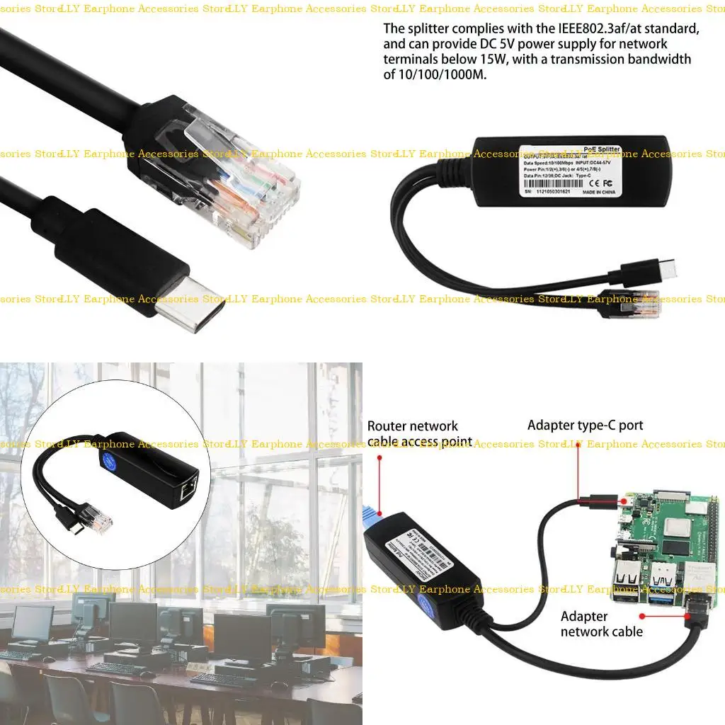462e gigabit poe splitter 5v 3a ieee 802