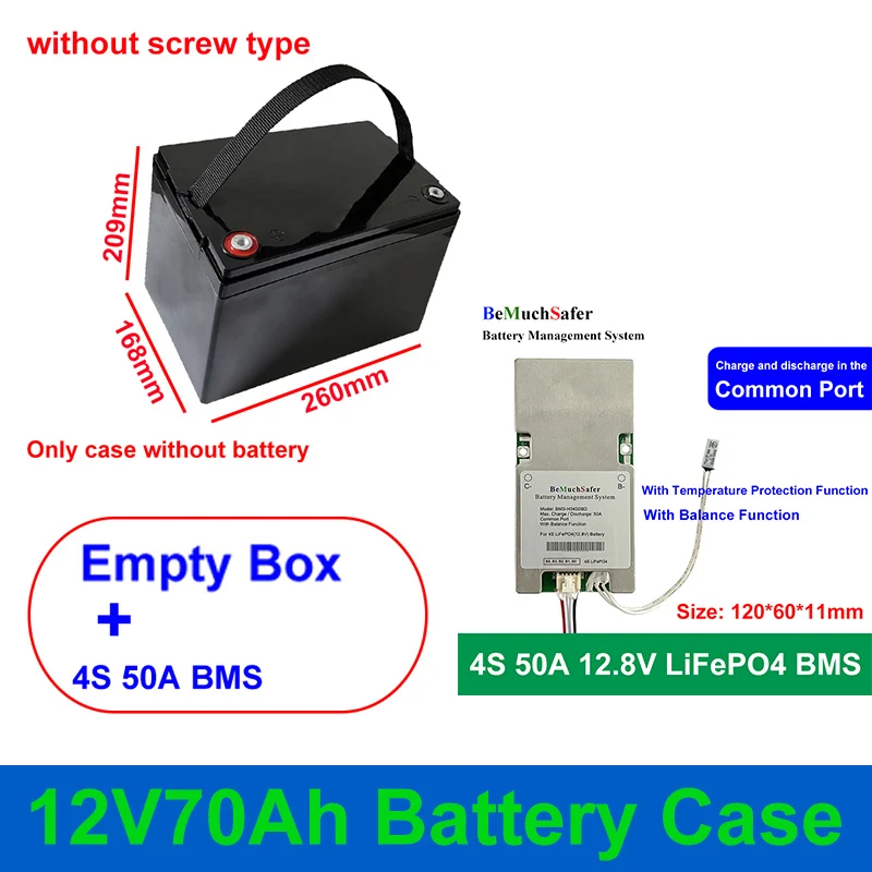 Чехол для аккумулятора 12 в 70 ач 12 в 70 ач пустая коробка 4s 50 а bms 12 - Фотография_5