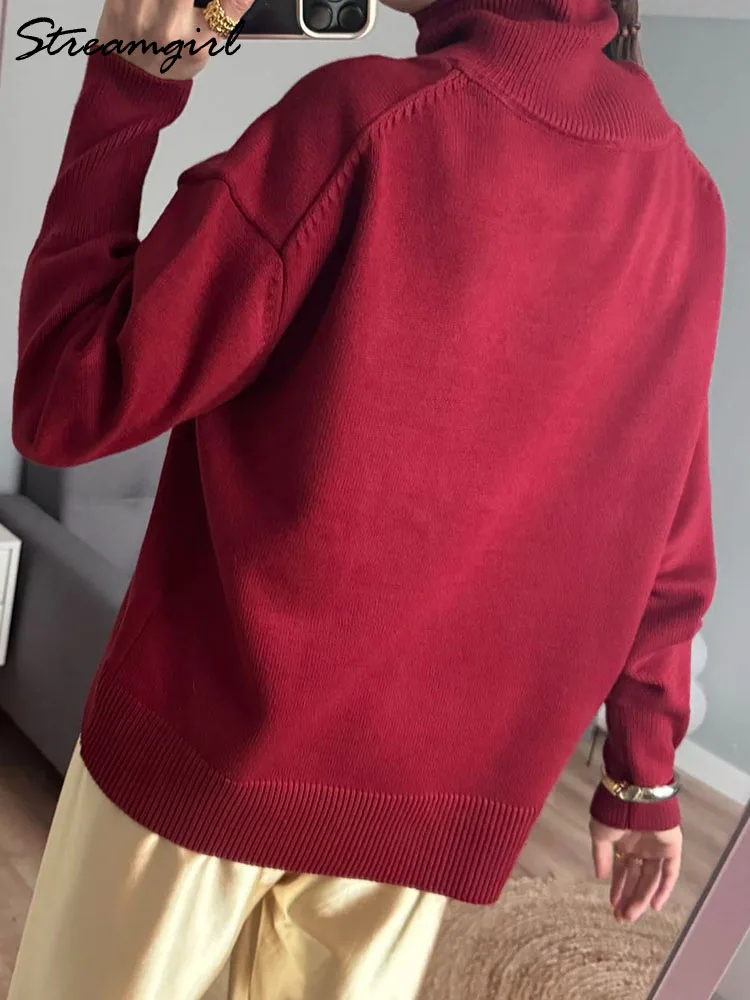 Зимний свитер-водолазка большого размера - Фотография_4