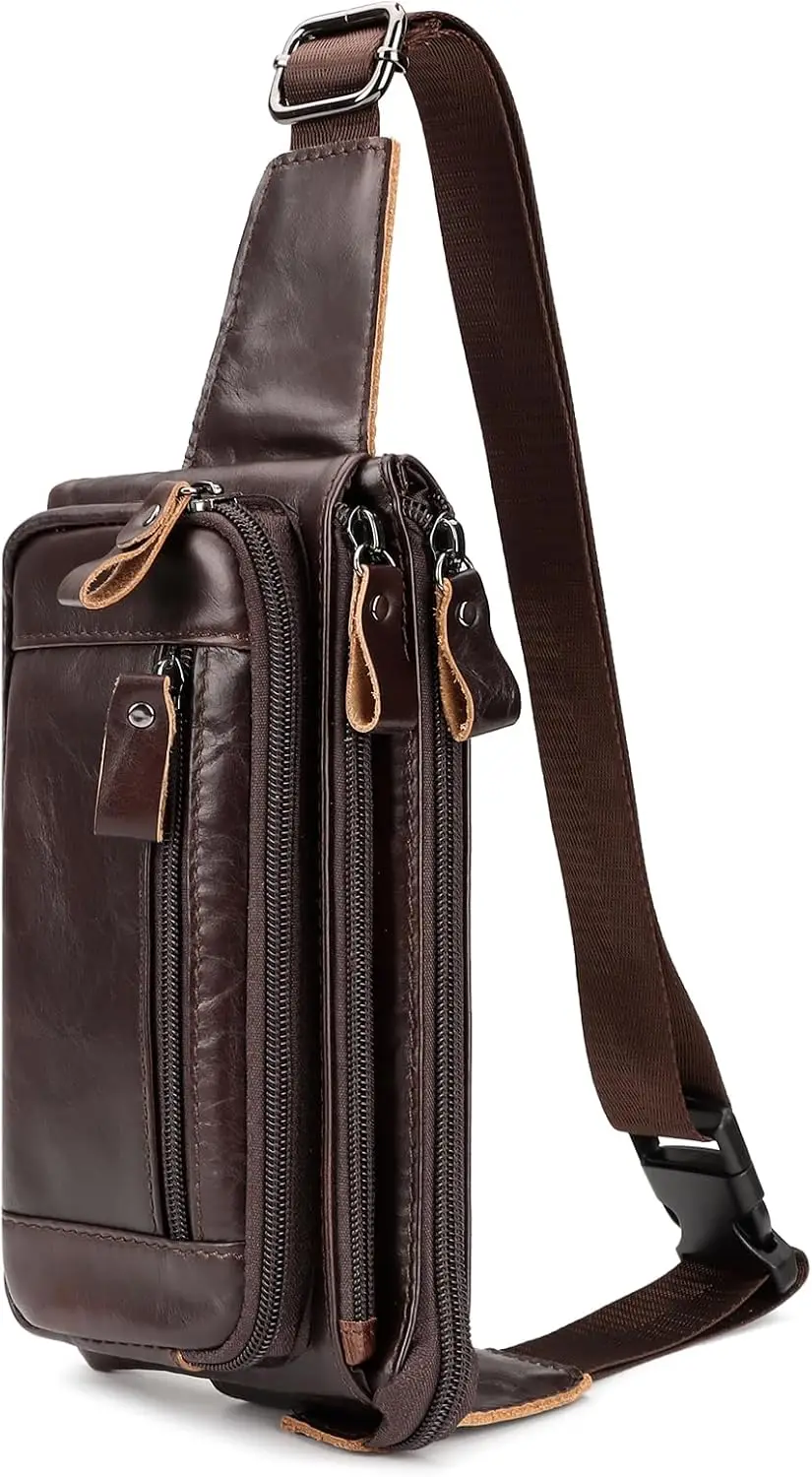 Кожаная поясная сумка для мужчин и женщин