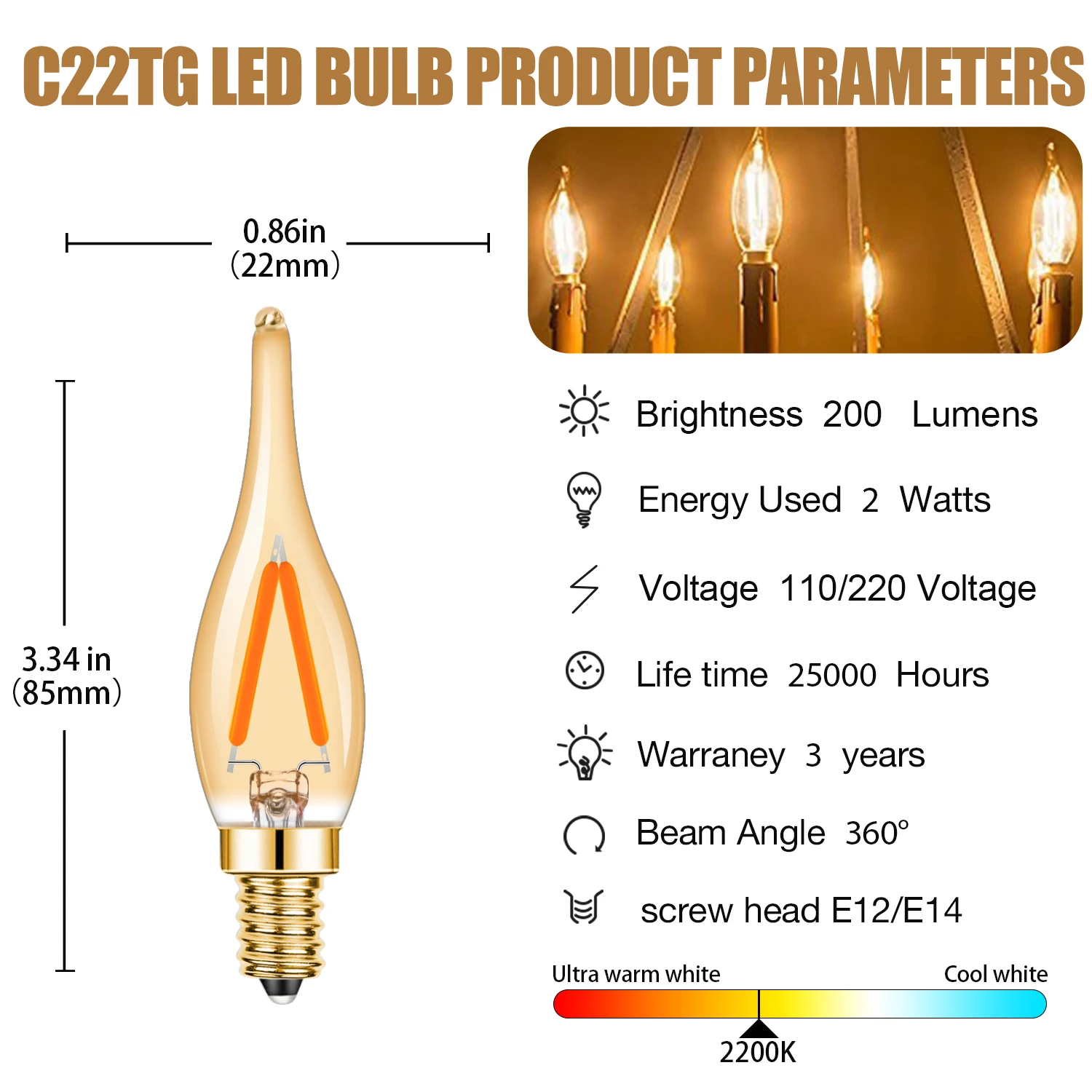 Винтажные светодиодные лампы c22 - Фотография_6