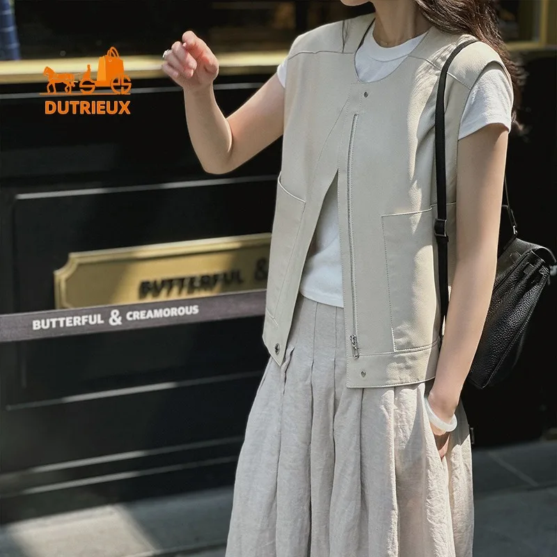 Высококачественный белый жилет из шкуры ягненка - Фотография_2