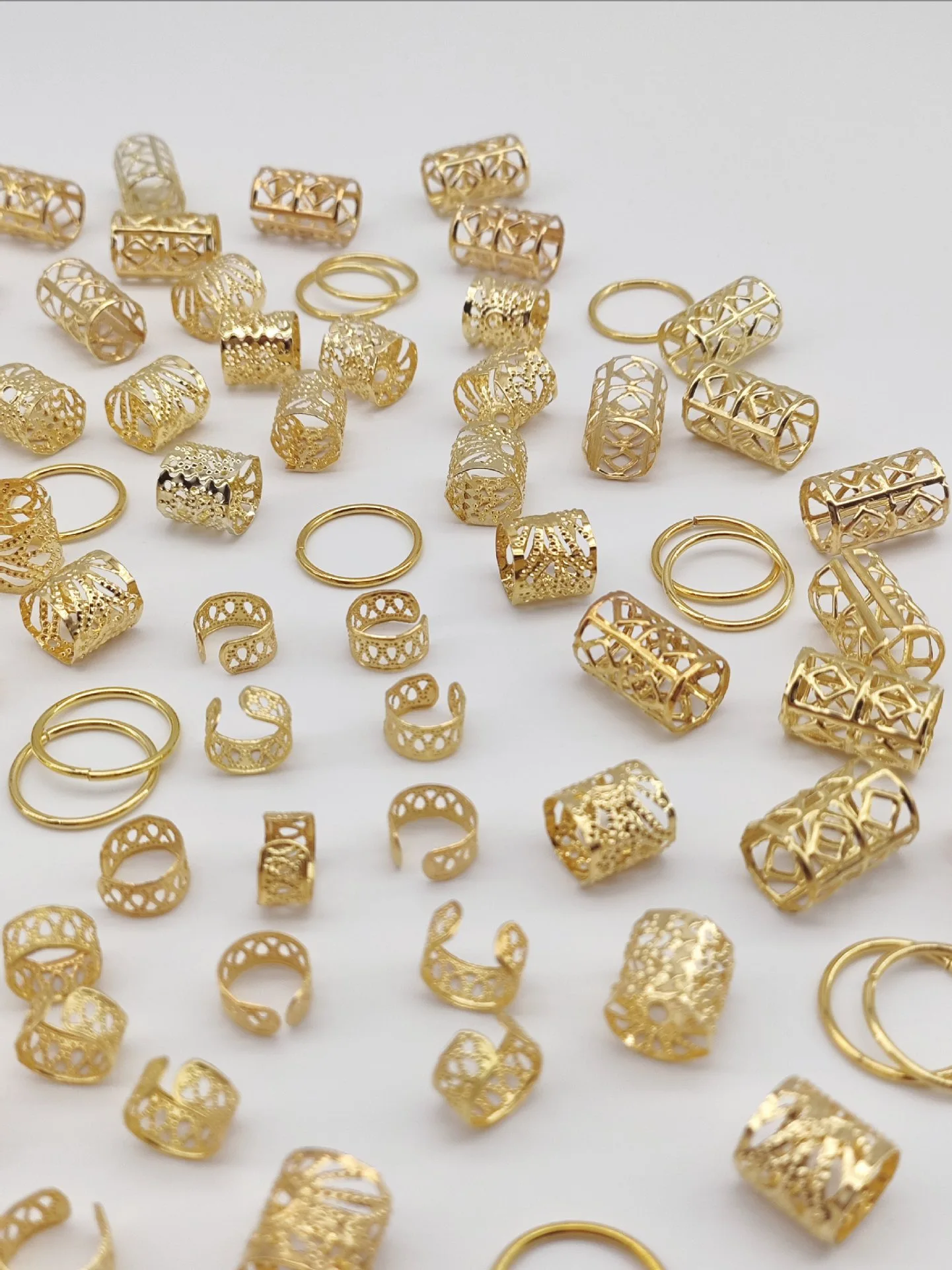 Золотые кольца для волос для косичек 80 шт - Фотография_5