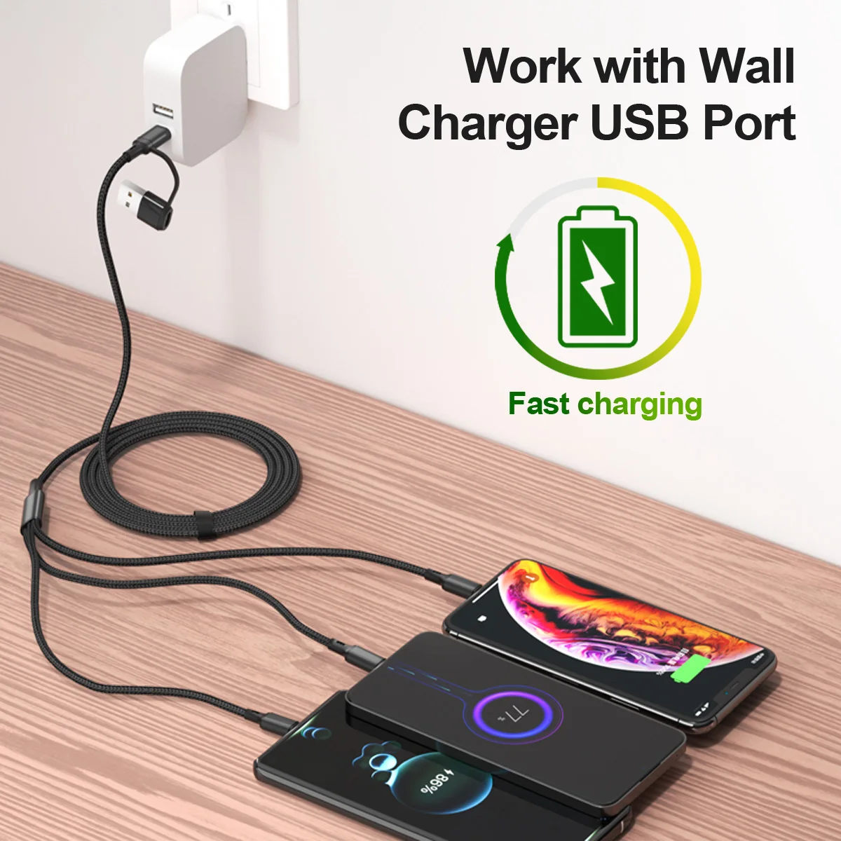 Ankndo 3 в 1, кабель для быстрой зарядки micro usb типа c - Фотография_3