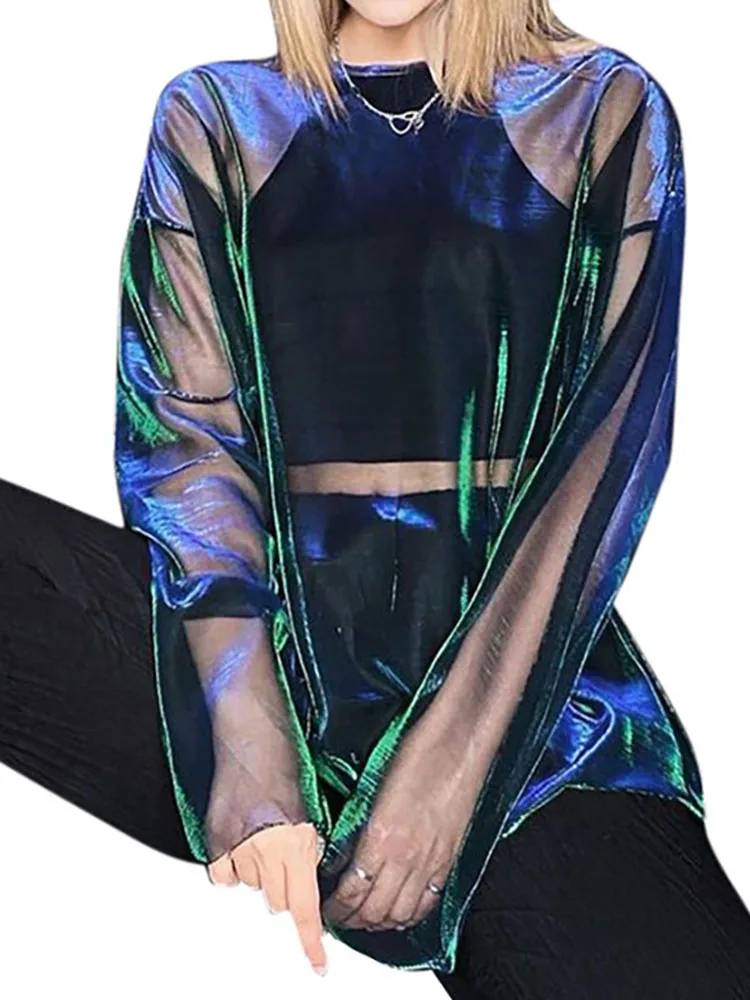 Однотонная прозрачная футболка - Фотография_3