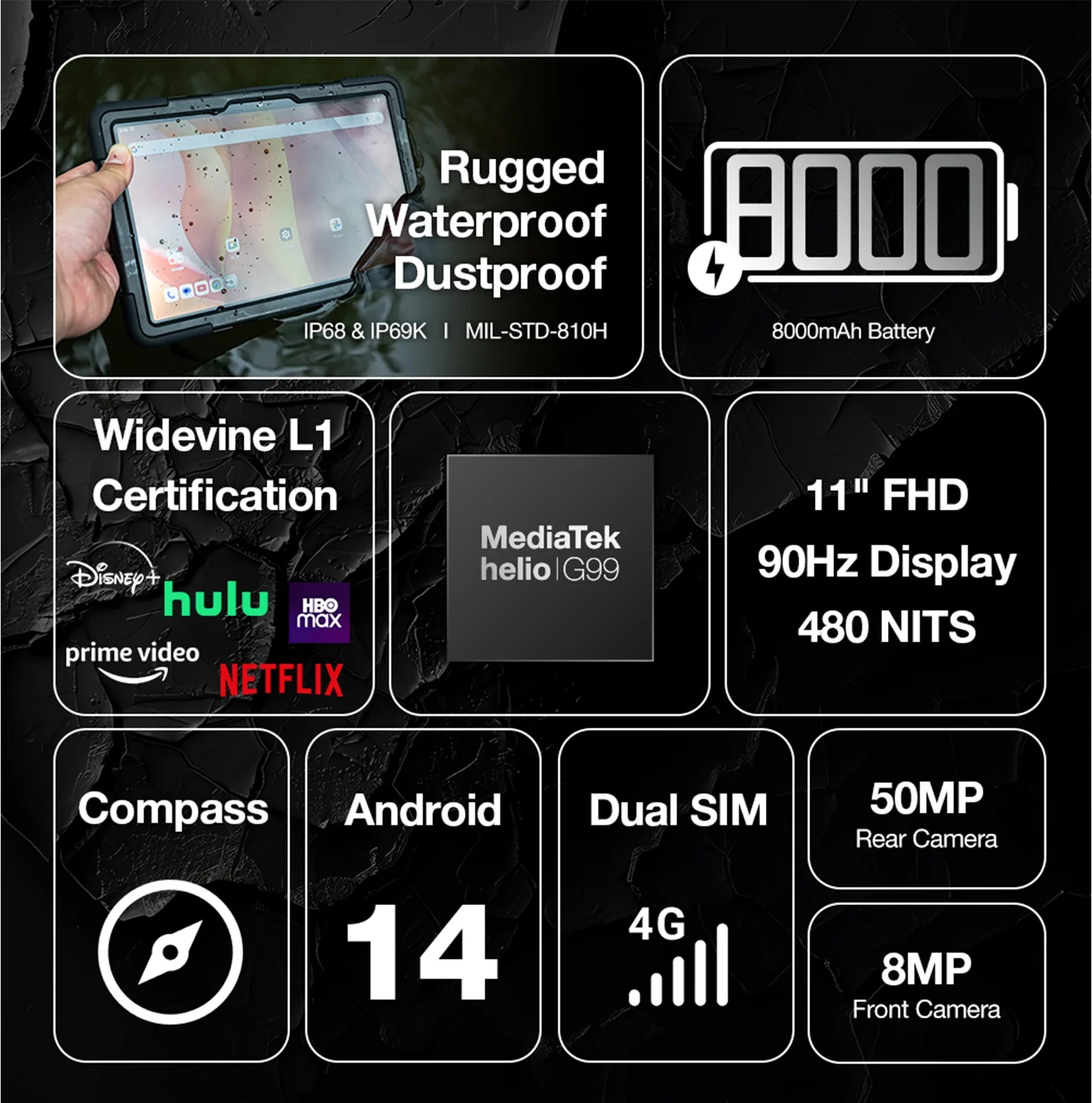 Прочный планшет agm p2 active 11 дюймов fhd - Фотография_2