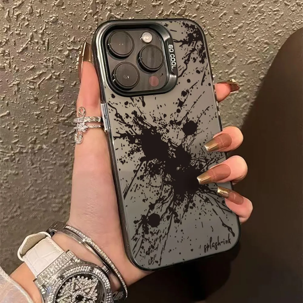 Чехлы для телефонов с черным принтом и леопардовым принтом для iphone 16 - Фотография_3