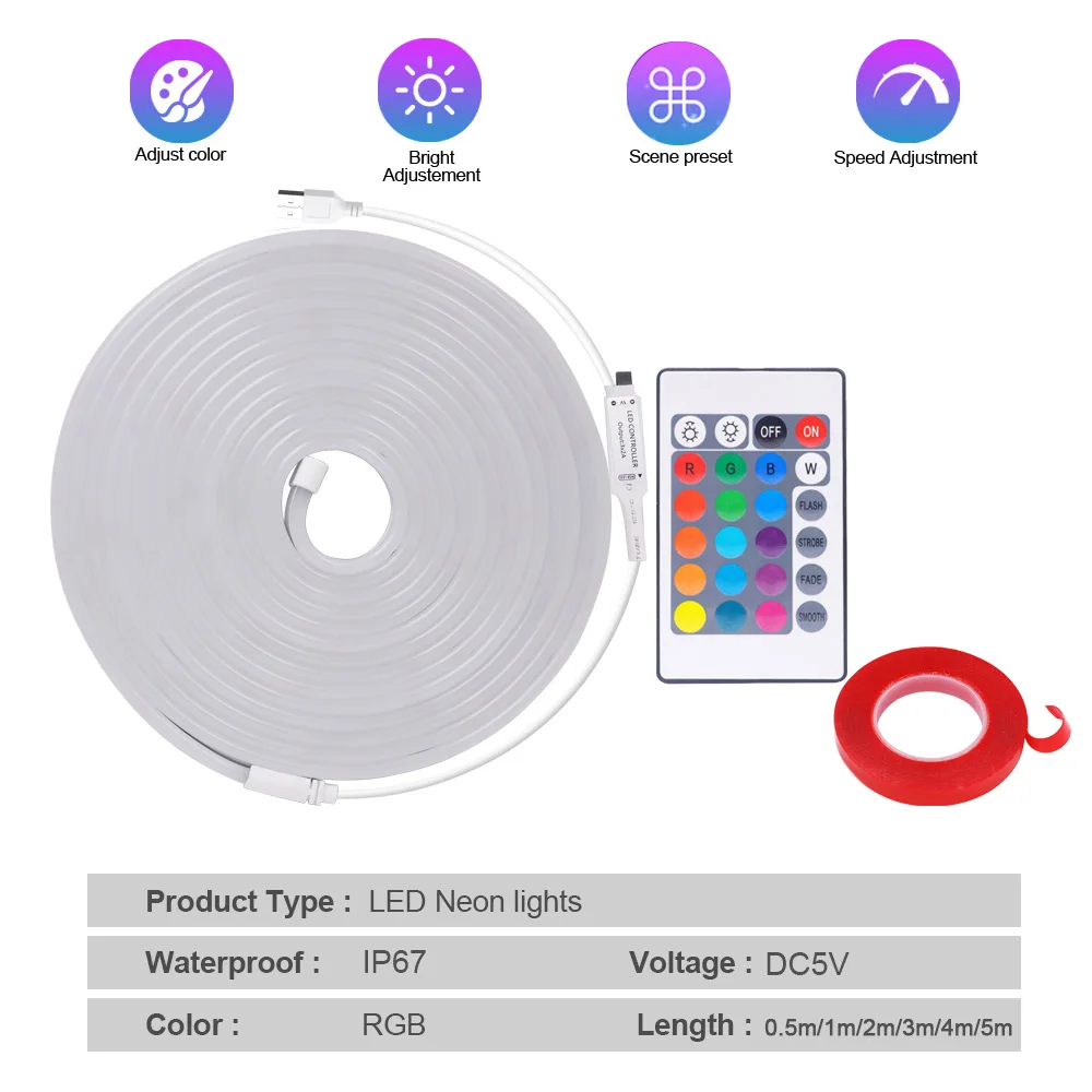 5 в usb rgb светодиодная неоновая - Фотография_2