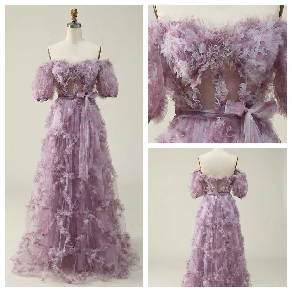 Индивидуальные вечерние платья трапециевидной формы с вырезом лодочкой