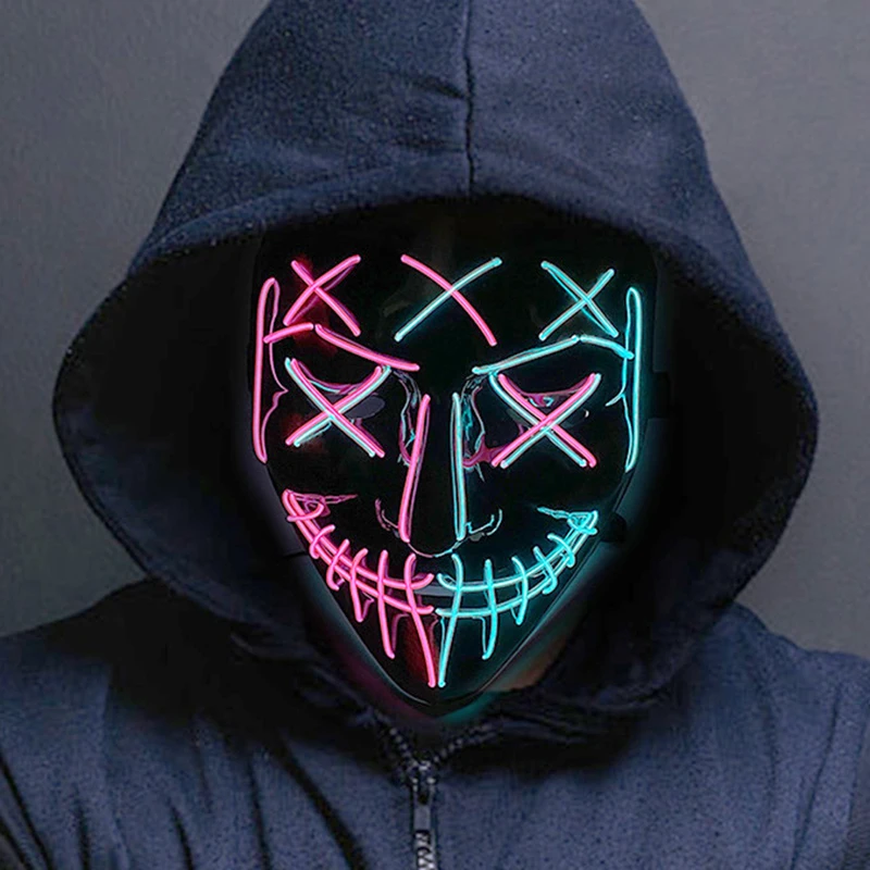 Хэллоуин неоновая светодиодная маска purge - Фотография_4