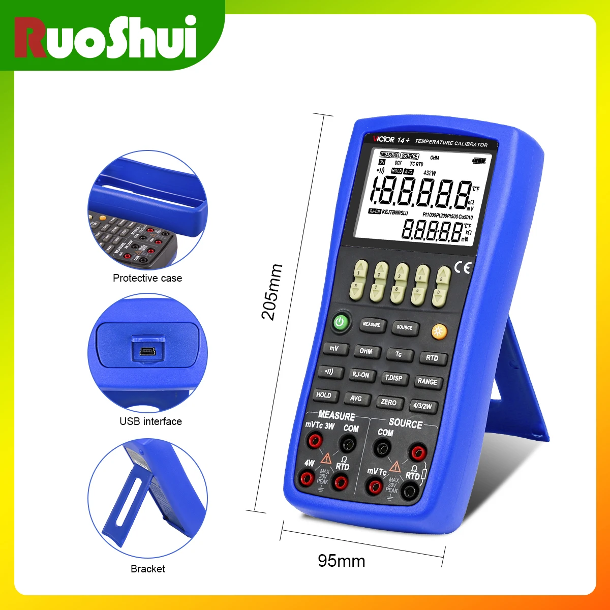 Victor 14+ стандартный прецизионный калибратор температуры и влажности - Фотография_3