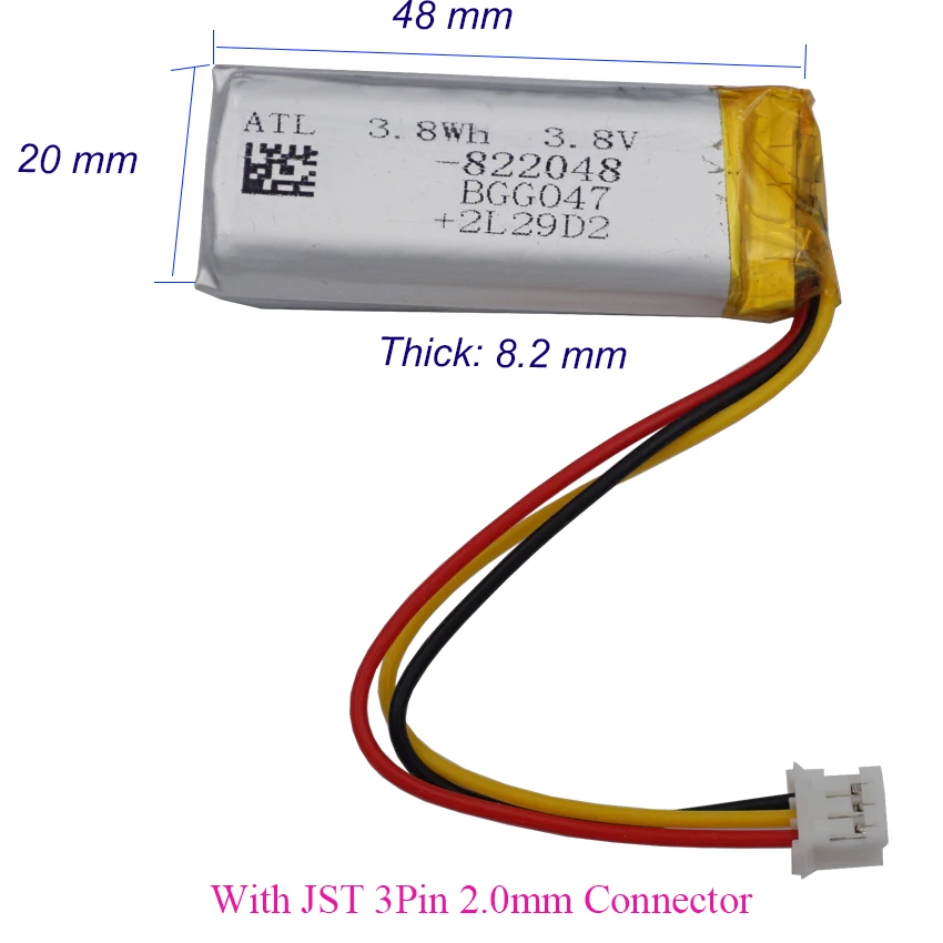 822048 вт/ч 2,0 jst 3pin мм полимерный ntc термистор - Фотография_2