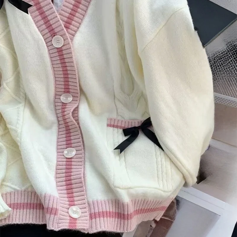 Повседневный кардиган с милым бантом - Фотография_4