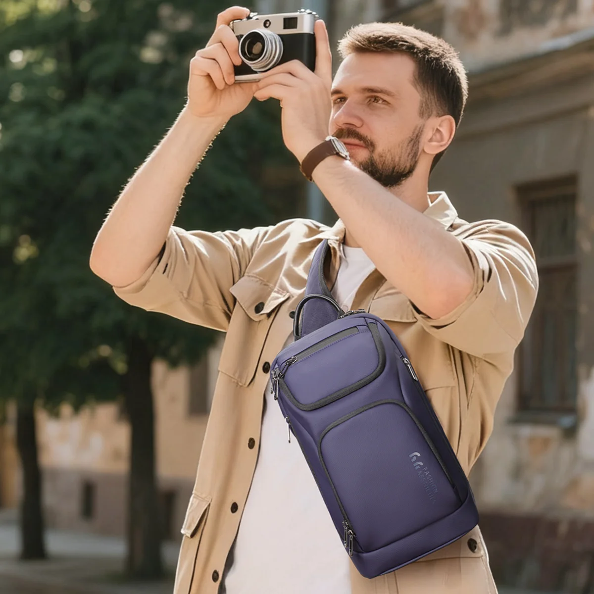 Многофункциональная мужская сумка через плечо heroic knight - Фотография_3