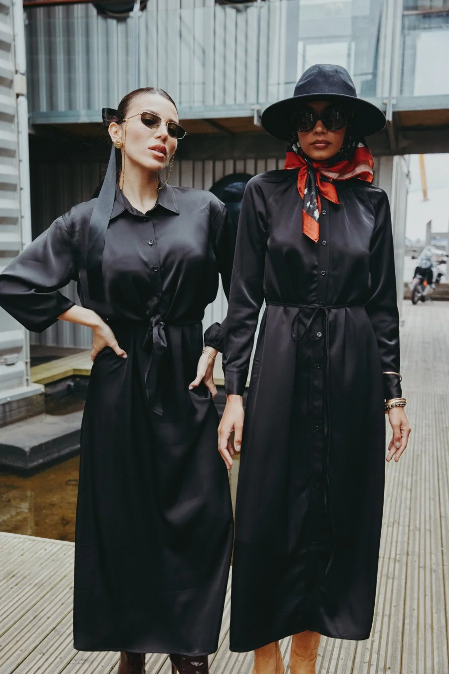 As aw25 женская атласная рубашка с запахом + платье-комбинация в тон