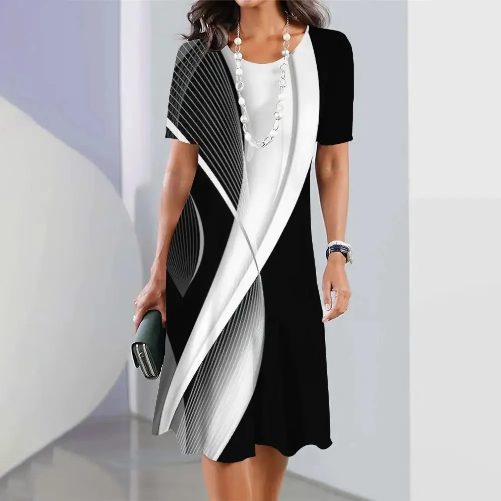 Новые женские платья в полоску с принтом - Фотография_3